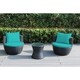 preview thumbnail 4 of 2, Ohana Outdoor Patio 3 Piece Black Wicker Conversation Set - No Assembly Turquoise