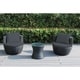 preview thumbnail 2 of 2, Ohana Outdoor Patio 3 Piece Black Wicker Conversation Set - No Assembly Grey