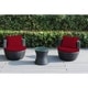 preview thumbnail 3 of 2, Ohana Outdoor Patio 3 Piece Black Wicker Conversation Set - No Assembly Red