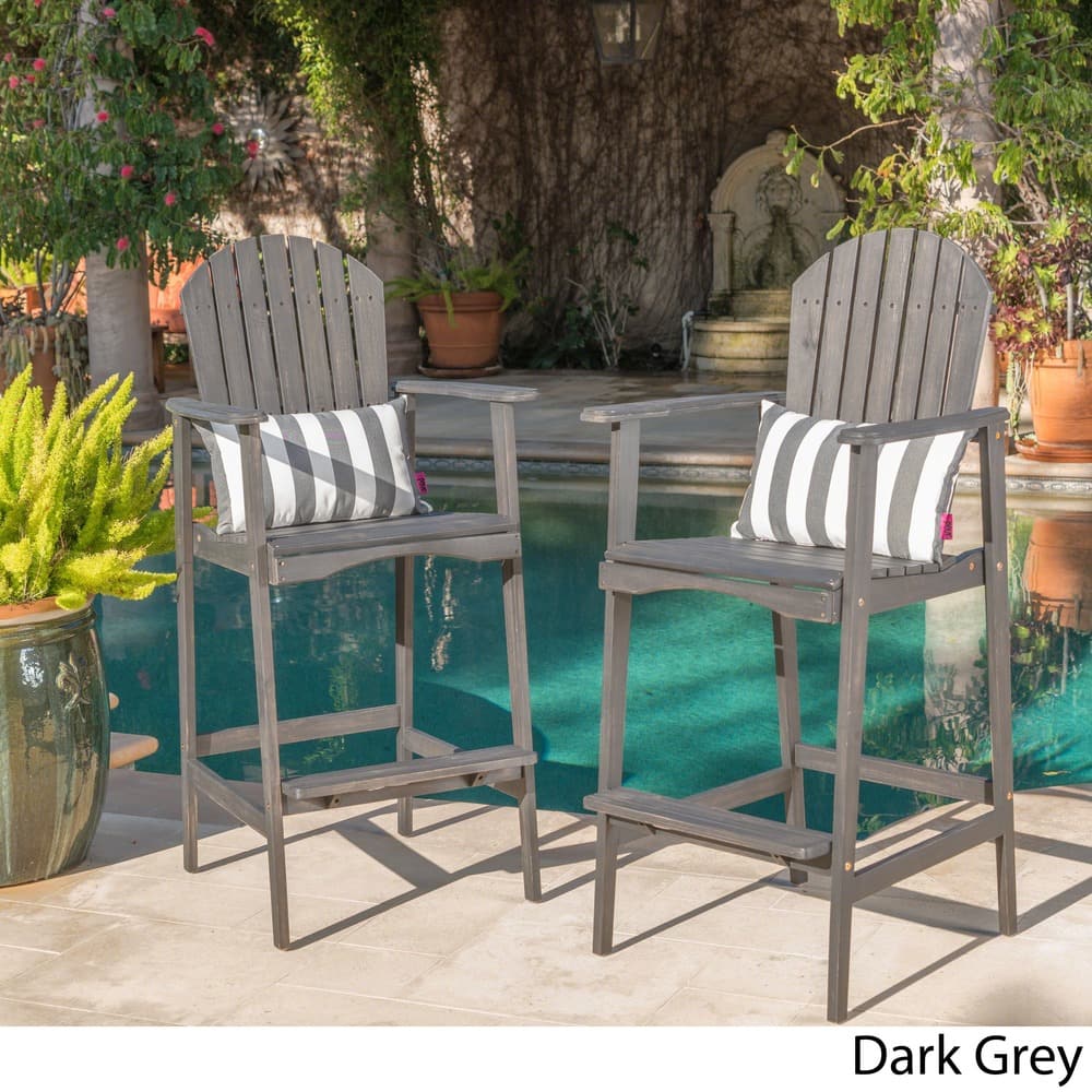 Malibu Outdoor Wood Acacia Barstool (Set of 2) by Christopher Knight Home