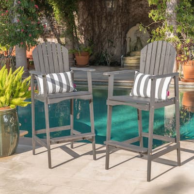 Malibu Outdoor Wood Acacia Barstool (Set of 2) by Christopher Knight Home