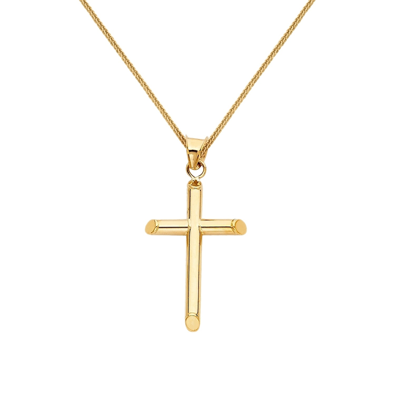 14k White Gold Cross CZ Religious Pendant Charm
