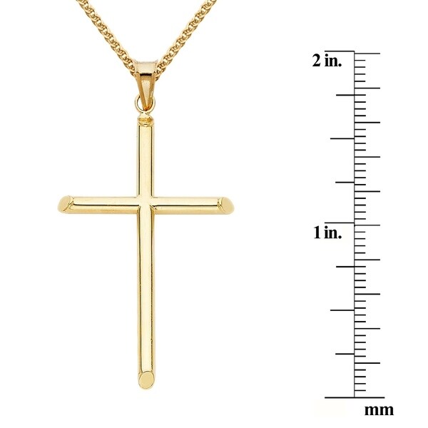 14K Yellow Gold Beveled Crosswith round Tips/High Polish 3of3