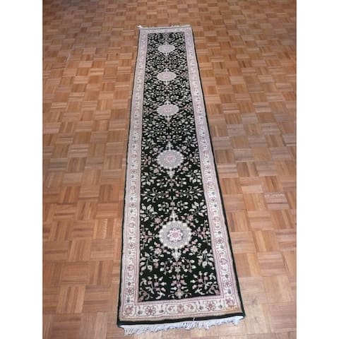 Hand Knotted Green Chinese with Wool Oriental Rug