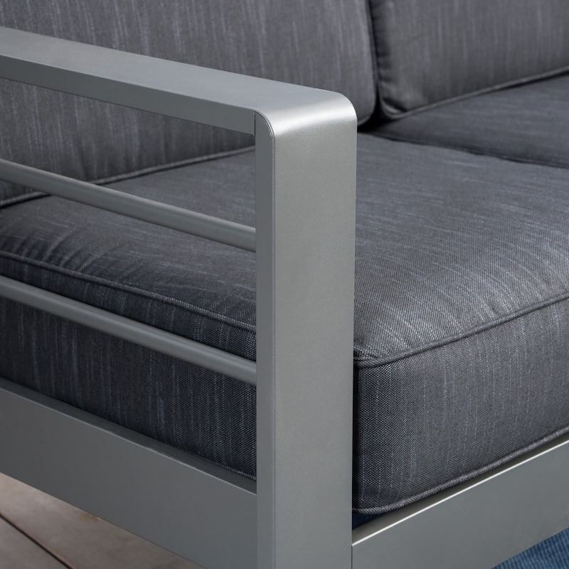 Cape Coral Outdoor Aluminum 2-piece Set with Cushions by Christopher Knight Home