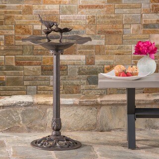 Lancaster Outdoor Aluminum Bird Bath by Christopher Knight Home