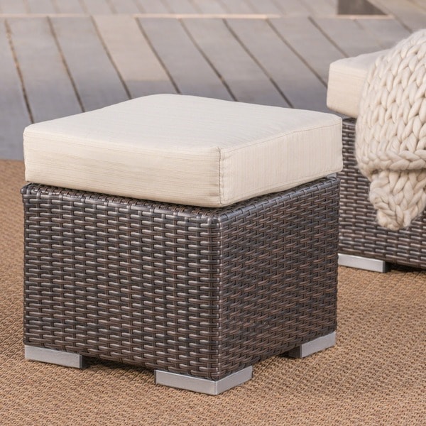 outdoor cane ottoman