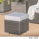 Santa Rosa Outdoor 16-inch Square Wicker Ottoman with Cushion by Christopher Knight Home - Thumbnail 2