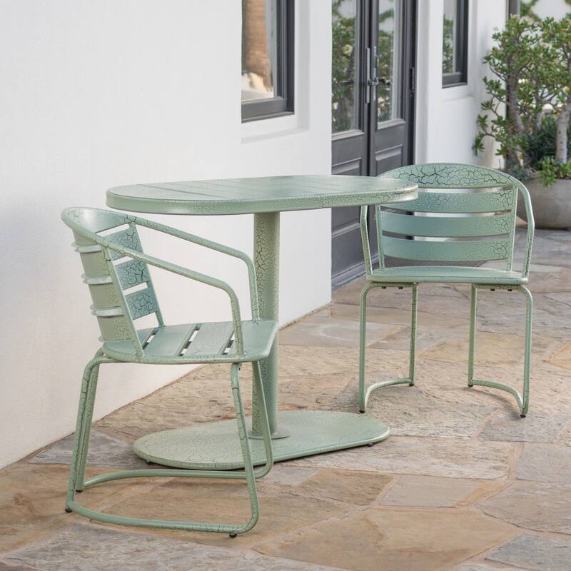 Santa Monica Outdoor 3-Piece Oval Bistro Chat Set by Christopher Knight Home