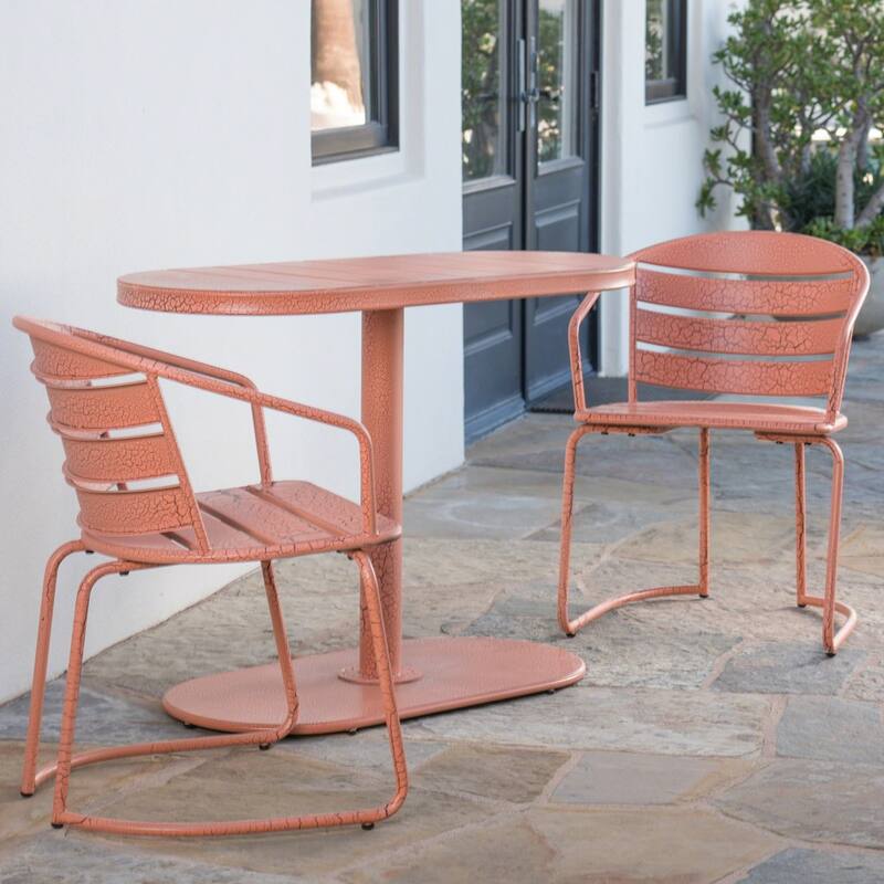 Santa Monica Outdoor 3-Piece Oval Bistro Chat Set by Christopher Knight Home