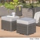 Santa Rosa Outdoor 16-inch Square Wicker Ottoman with Cushion (Set of 2) by Christopher Knight Home - Thumbnail 2