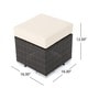 Santa Rosa Outdoor 16-inch Square Wicker Ottoman with Cushion (Set of 2) by Christopher Knight Home - Thumbnail 6