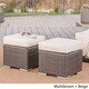 Santa Rosa Outdoor 16-inch Square Wicker Ottoman with Cushion (Set of 2) by Christopher Knight Home - Thumbnail 1