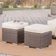 Santa Rosa Outdoor 16-inch Square Wicker Ottoman with Cushion (Set of 2) by Christopher Knight Home - Thumbnail 0