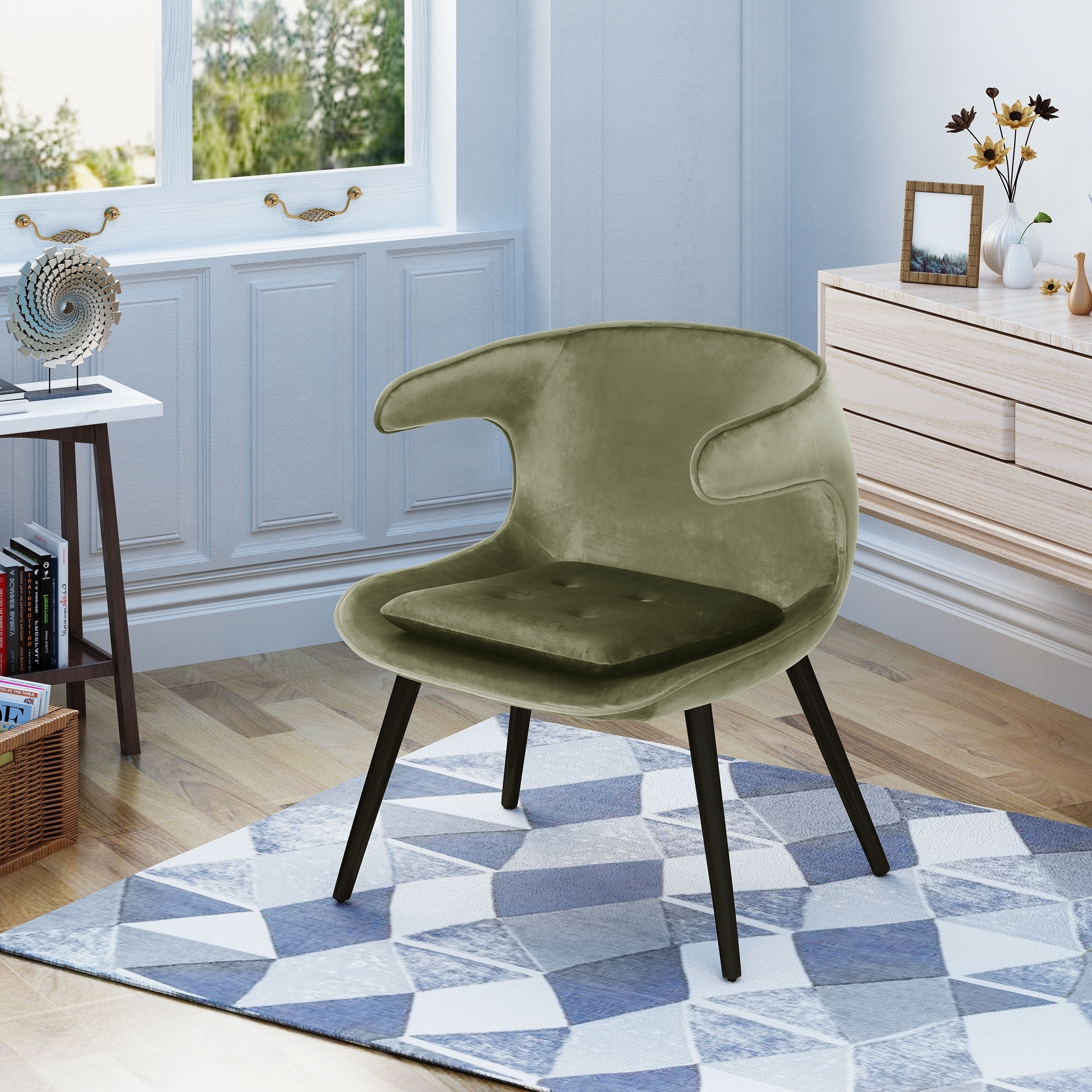 Hannalise Mid Century Modern Velvet Wing Accent Chair By Christopher Image Is Loading Hannalise Mid Century Modern Velvet Wing Accent Chair