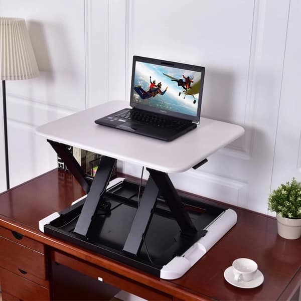 Shop Adjustable Height Stand Desk Computer Lift Riser Laptop Work