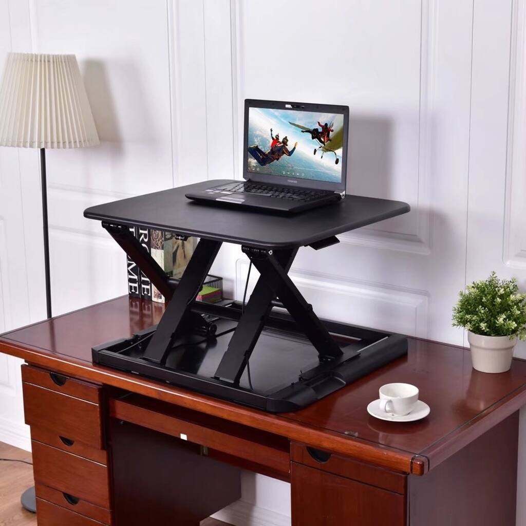 Adjustable Height Sit Desk Computer Lift Riser Laptop Work Station