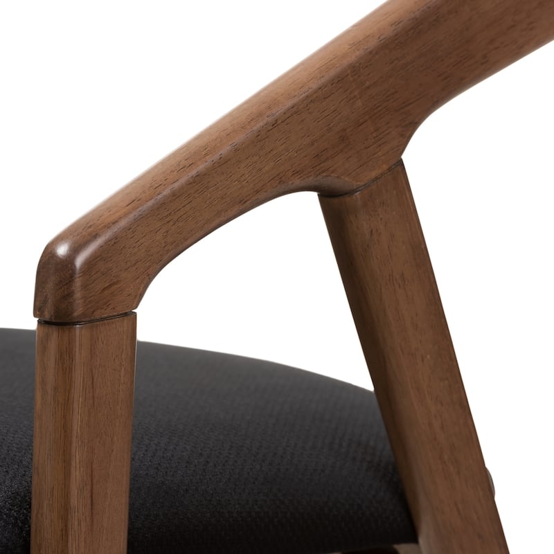 Mid-Century Black Fabric Dining Chair Set by Baxton Studio