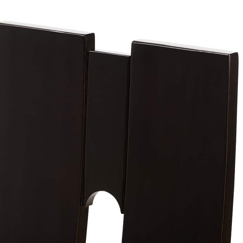 Contemporary Dark Brown Faux Leather Dining Chair Set by Baxton Studio