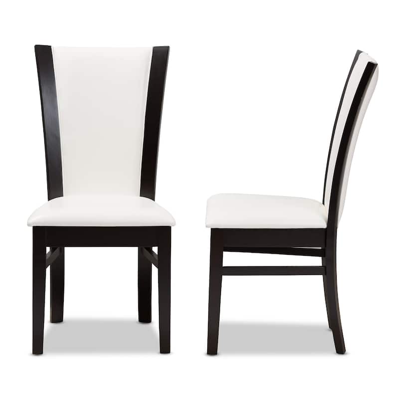 Contemporary White Faux Leather Dining Chair Set by Baxton Studio