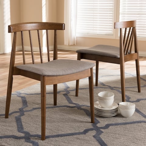 Mid-Century Beige Fabric Dining Chair Set by Baxton Studio