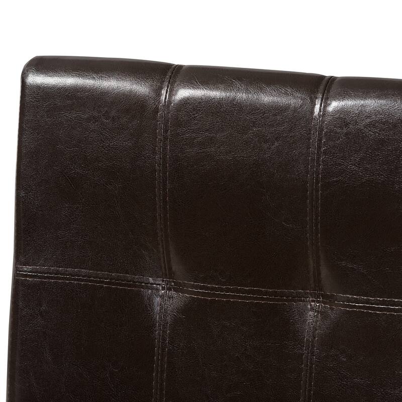 Contemporary Dark Brown Faux Leather Dining Chair Set by Baxton Studio