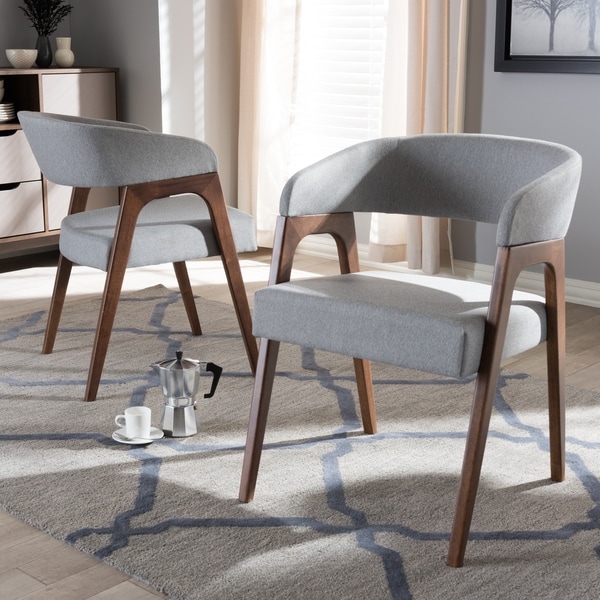 Shop Mid-Century Fabric Dining Chair Set by Baxton Studio - Free