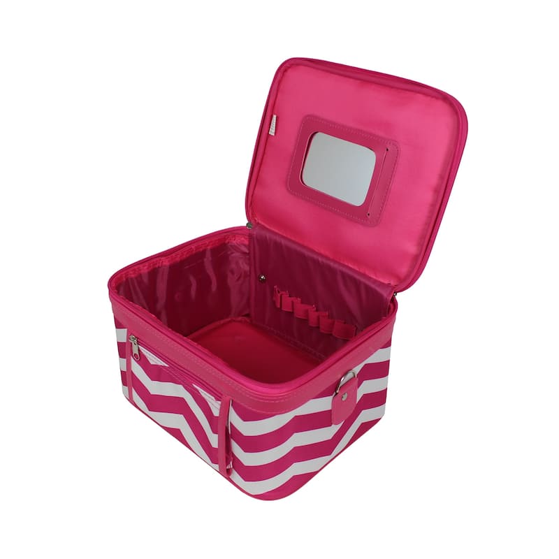 World Traveler Chevron 2-Piece Train Cosmetic Case Set