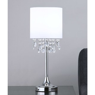 grey table lamp with crystal droplets