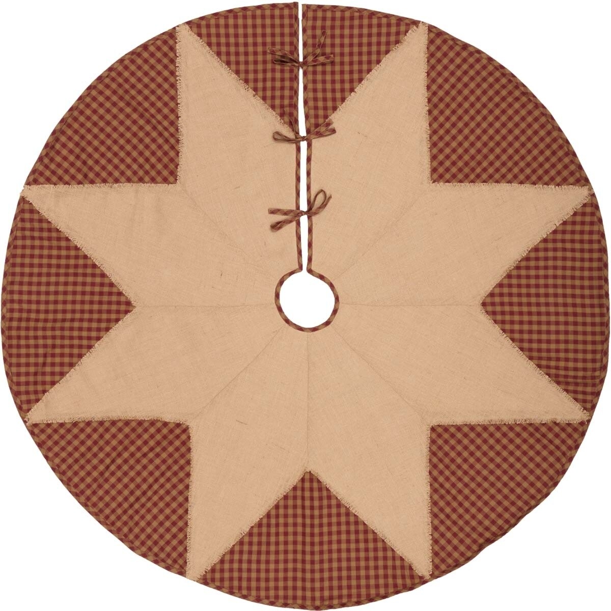 Shop Burgundy Check Star Tree Skirt Free Shipping Today