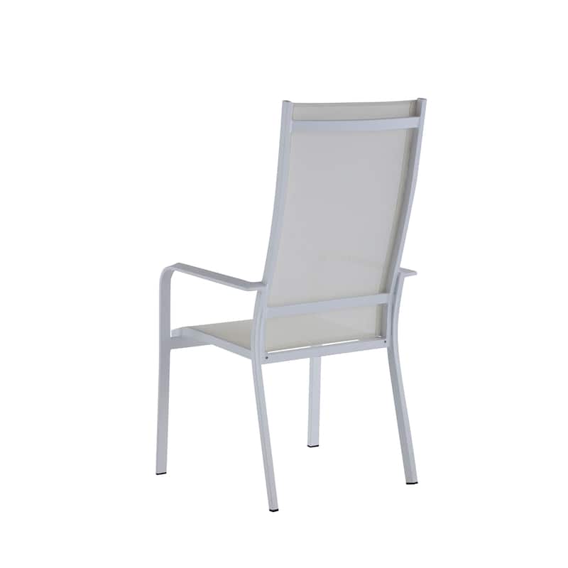 Somette Melbourne High Back Outdoor Aluminum Chair with Sling Seat (Set of 2)