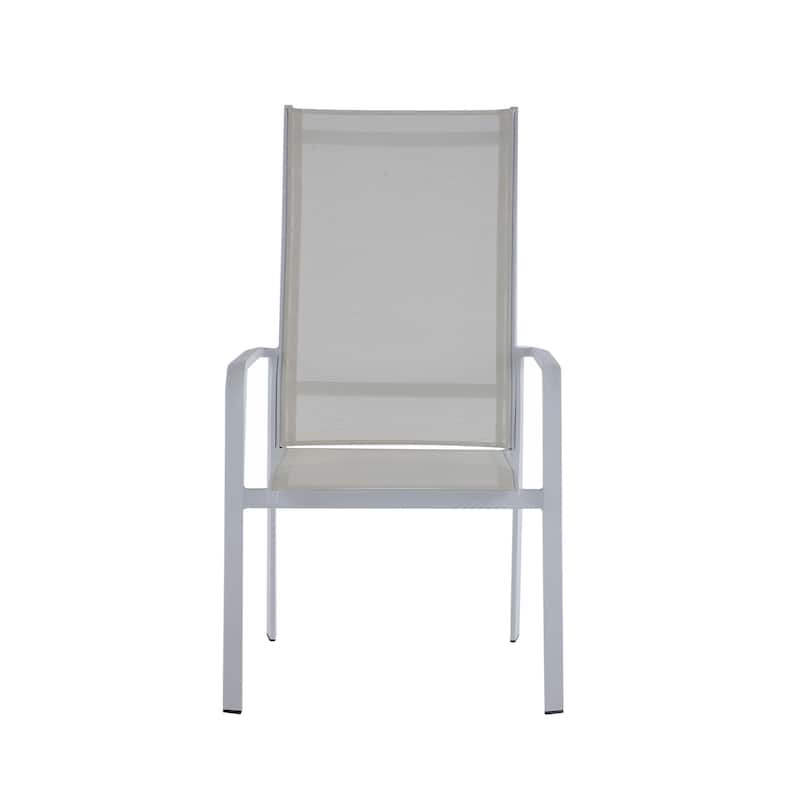 Somette Melbourne High Back Outdoor Aluminum Chair with Sling Seat (Set of 2)