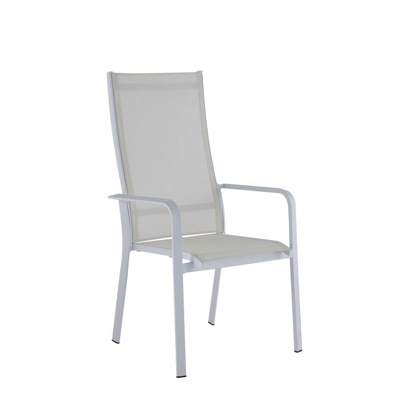 Somette Melbourne High Back Outdoor Aluminum Chair with Sling Seat (Set of 2)