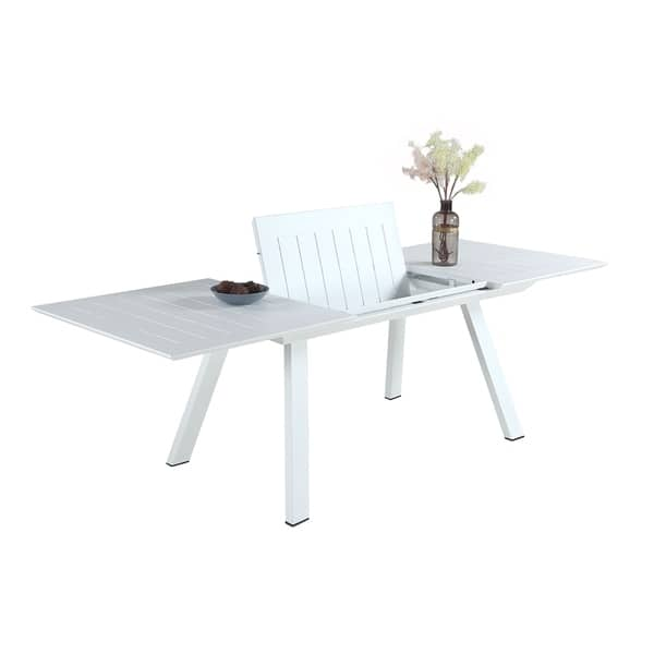 Shop Somette Melbourne Matte White Dining Set With Extension Table