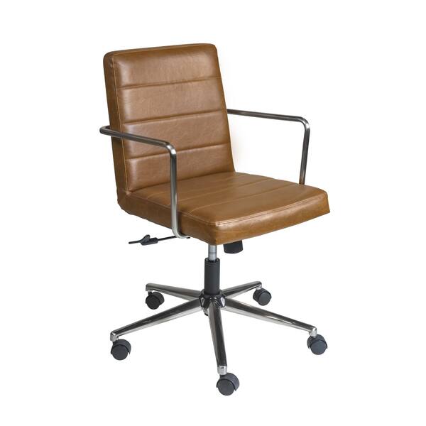 Leander Low Back Office Chair with Brushed Nickel Base