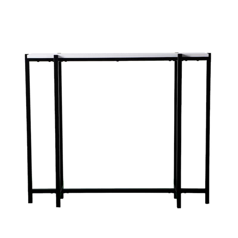 SEI Furniture Hedley Black w/ White Contemporary Narrow Console Table