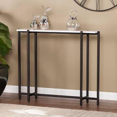 Hedley Black w/ White Contemporary Narrow Console Table