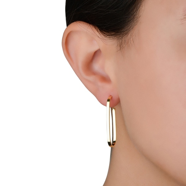 Mia Diamonds 14k Yellow Gold Polished 3mm Twisted Hoop Earrings