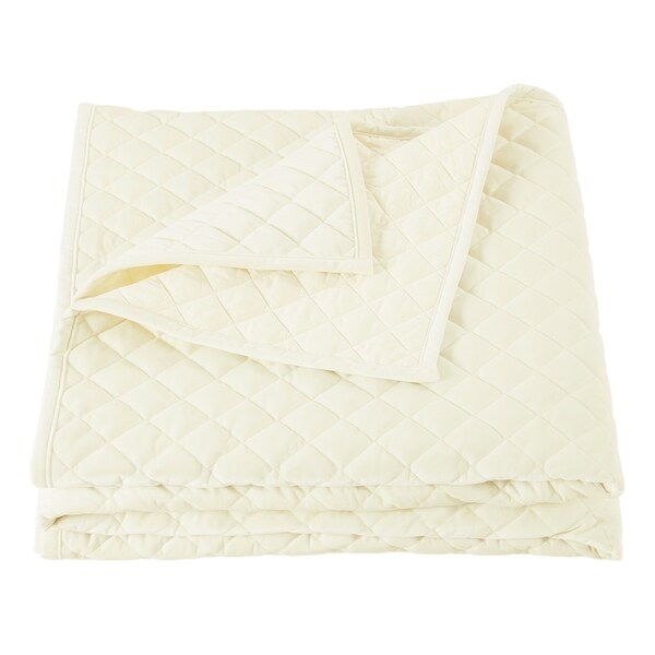 Velvet Quilt FullQueen Cream Overstock 19506996