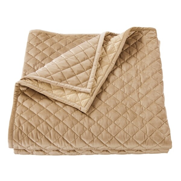Velvet Quilt FullQueen Oatmeal Overstock 19507023