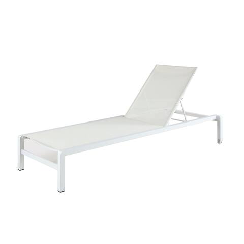Somette Melbourne Matte White Lounge Chair with aluminum frame