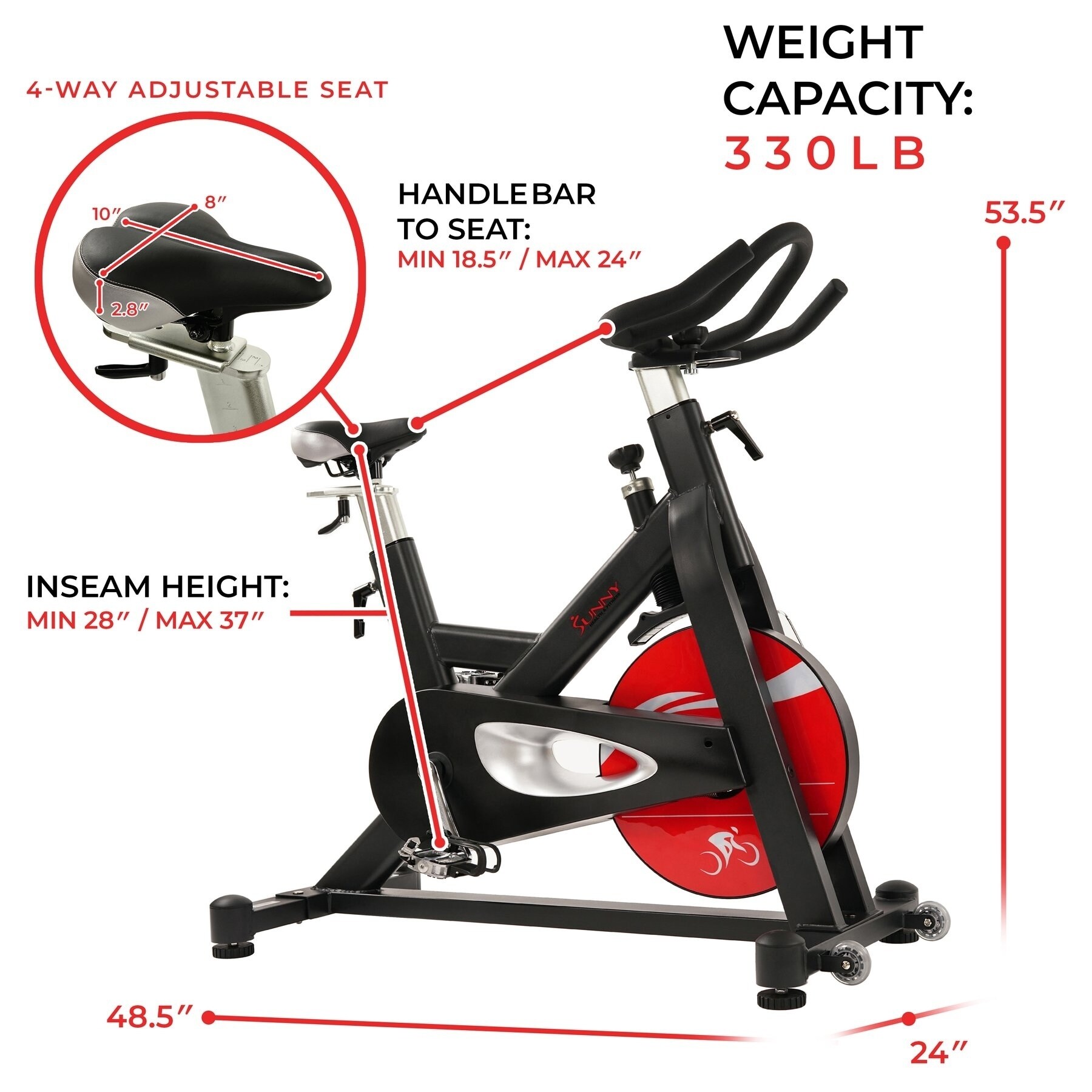 sunny health & fitness evolution pro magnetic belt drive indoor cycling bike