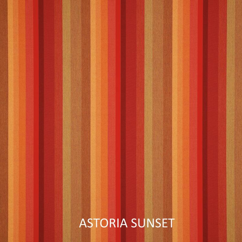 Humble + Haute Sunbrella Astoria Sunset Stripe and Dupione Crimson Small Flange Indoor/ Outdoor Square Pillow, Set of 2