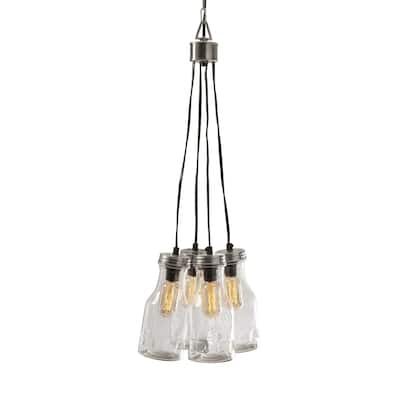 Superb Glass Bottle Cluster Pendant Light