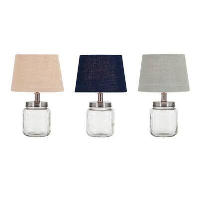 Modish Fillable Glass Jar Lamps - Ast 3