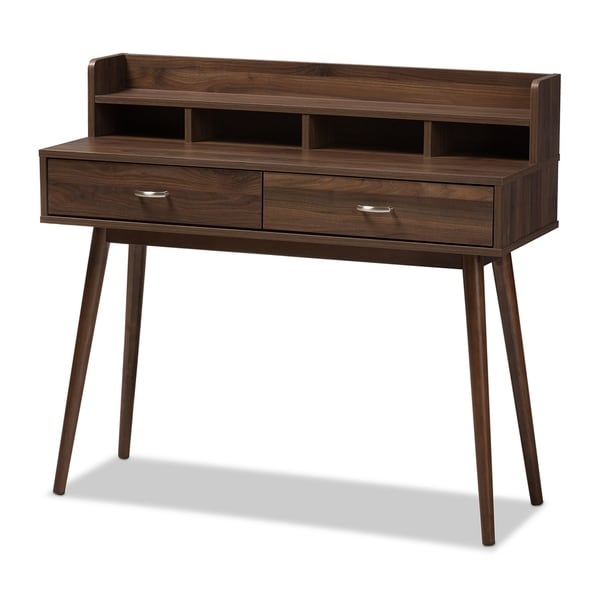 Mid Century Brown 2 Drawer Desk by Baxton Studio On Sale Bed