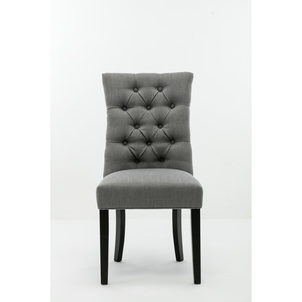 Michelle Grey Upholstered Tufted Dining Room Chairs Set Of 2 Michelle Grey Upholstered Tufted Dining Room Chairs Set Of 2