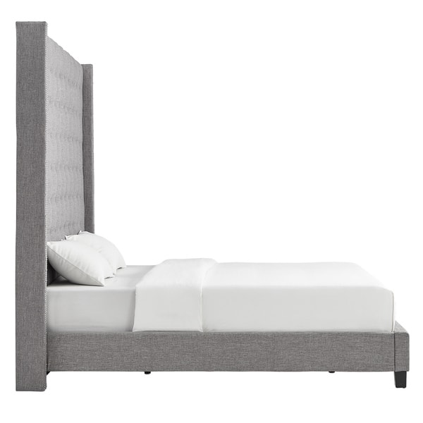 Marion Nailhead Wingback Tufted 84 Inch High Headboard Platform Bed By Inspire Q Bold On Sale Overstock 19511290