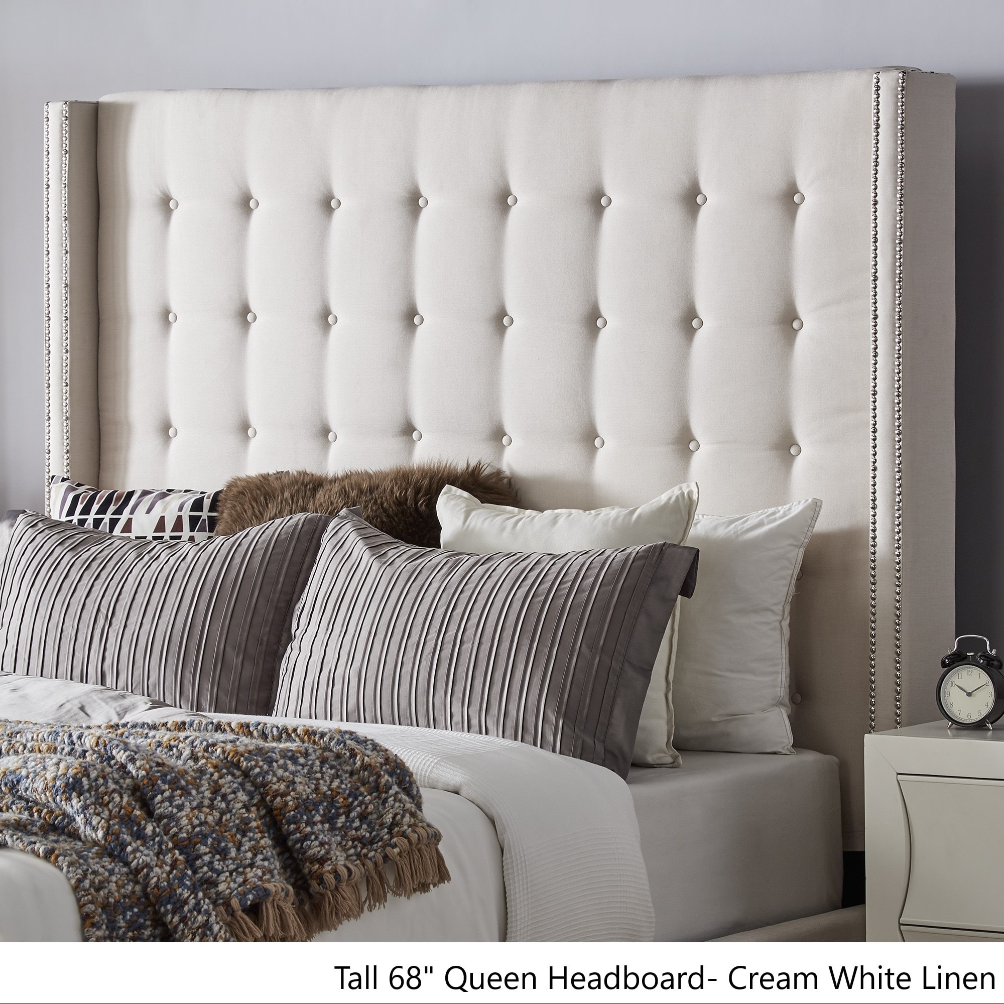 Marion Nailhead Wingback Tufted Tall Headboards By Inspire Q Bold Overstock 19511384