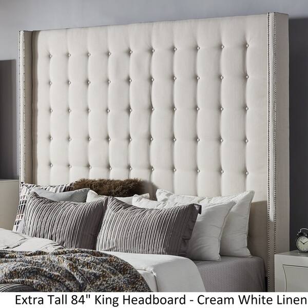 Marion Nailhead Wingback Tufted Tall Headboards By Inspire Q Marion Nailhead Wingback Tufted Tall